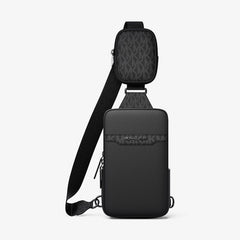 Michael Kors Cooper Pebbled Leather and Signature Logo Sling Pack with Pouch Black