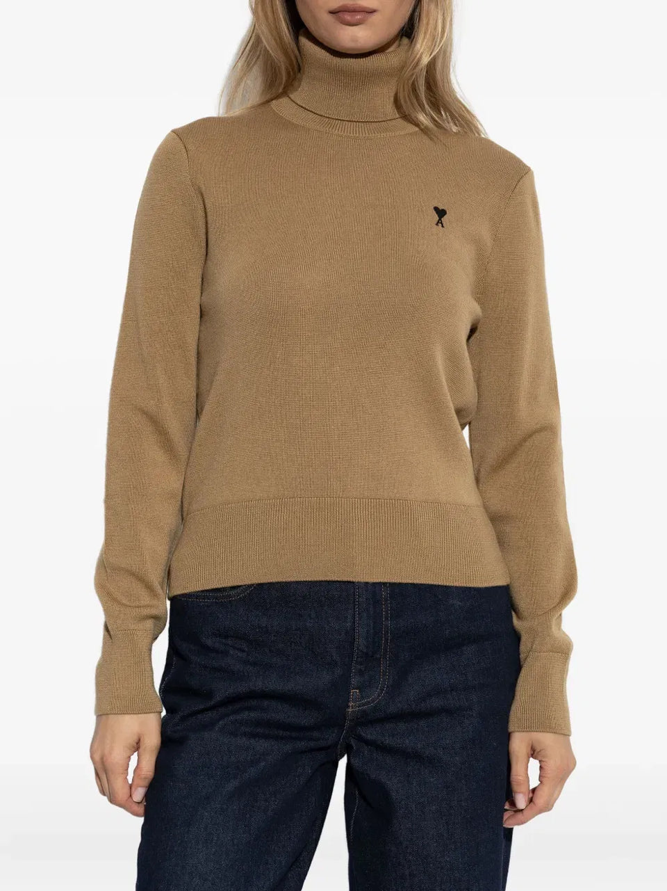 logo-embroidery turtleneck sweater