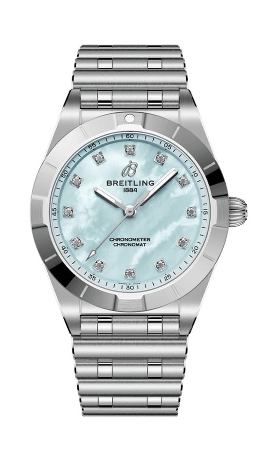 Breitling Chronomat28mm Blue Mother of Pearl Dial NEW UNWORN