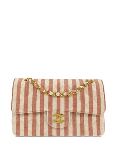 1995 small striped classic double flap shoulder bag