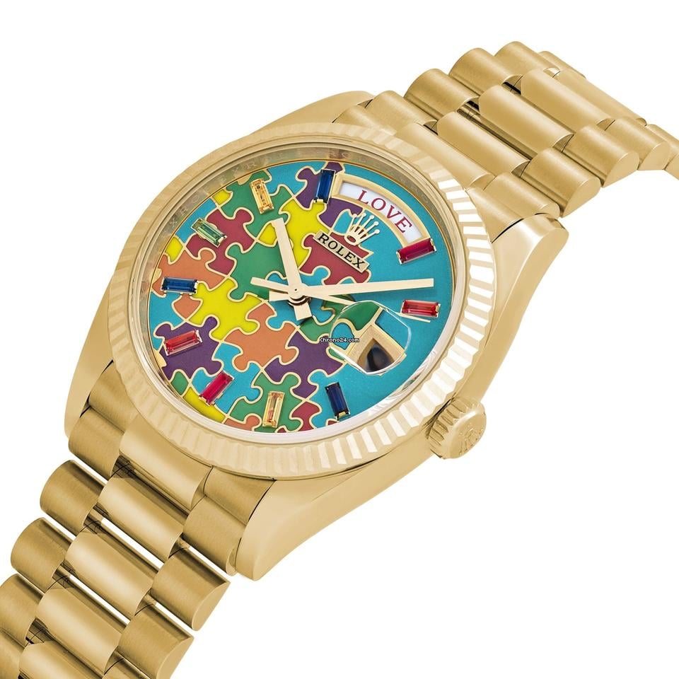 Rolex | Day-Date | 128238 | Yellow gold | 36 mm | Yellow gold | Turquoise | Automatic