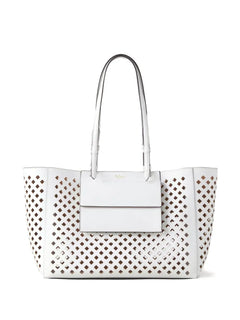 perforated leather tote bag