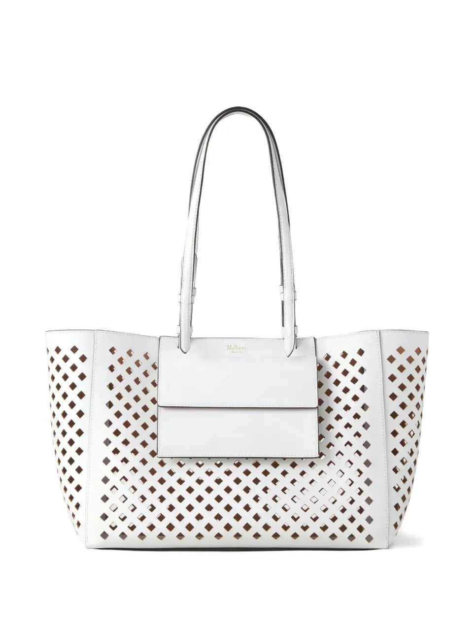 perforated leather tote bag