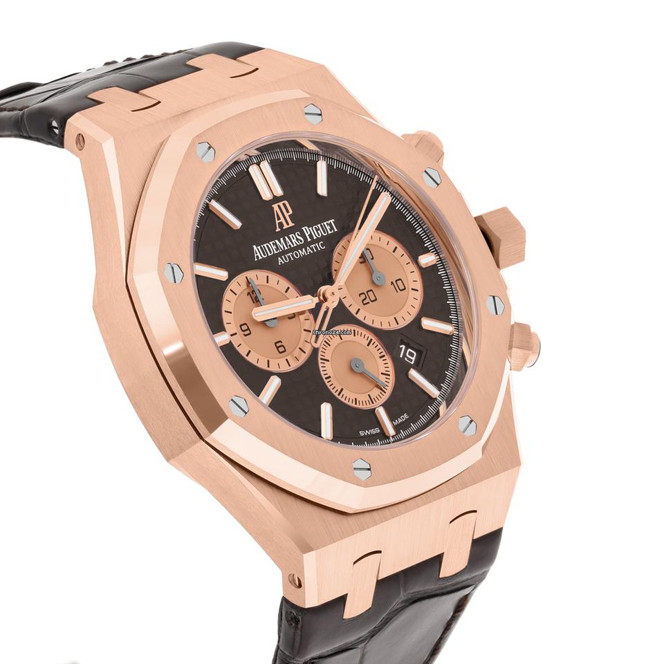 Audemars Piguet Royal Oak Chronograph26331 OR.OO.D821 CR.01 Chocolate Dial Brown Leather Rose Gold Watch