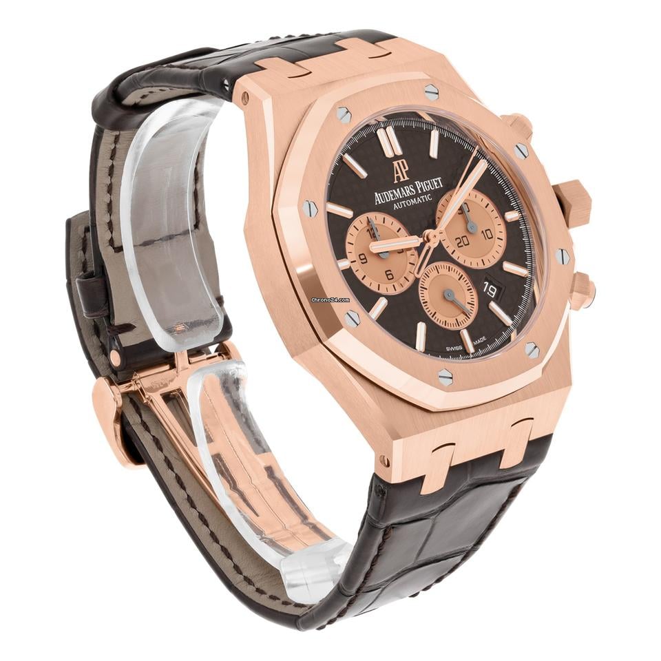 Audemars Piguet Royal Oak Chronograph26331 OR.OO.D821 CR.01 Chocolate Dial Brown Leather Rose Gold Watch