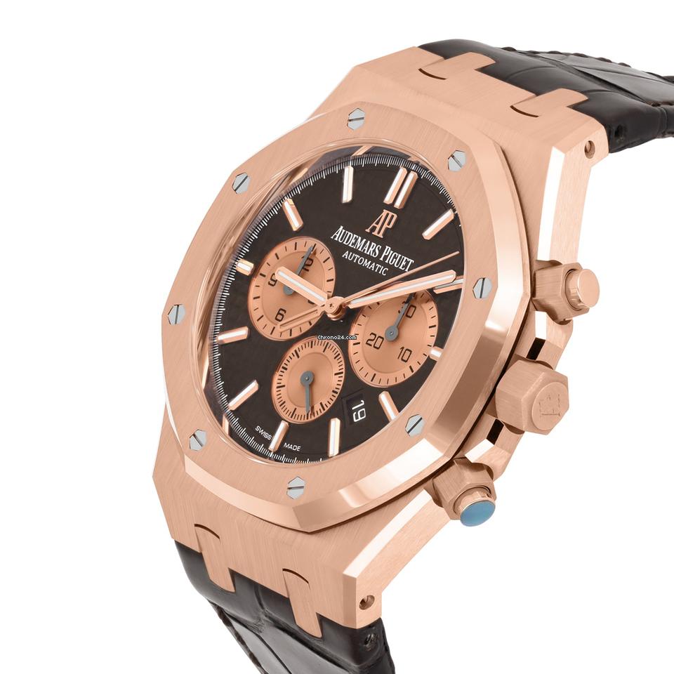 Audemars Piguet Royal Oak Chronograph26331 OR.OO.D821 CR.01 Chocolate Dial Brown Leather Rose Gold Watch