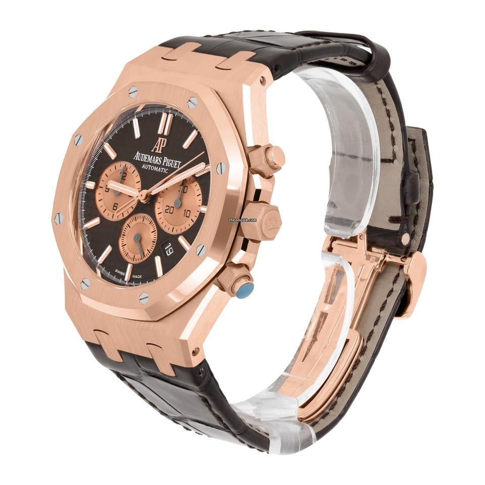 Audemars Piguet Royal Oak Chronograph26331 OR.OO.D821 CR.01 Chocolate Dial Brown Leather Rose Gold Watch