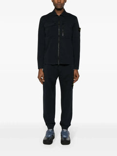 Compass-badge cotton track pants