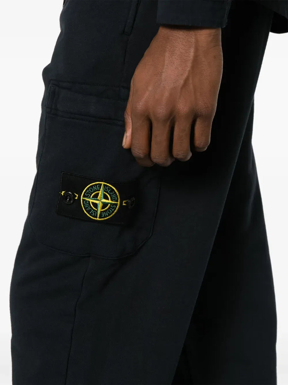 Compass-badge cotton track pants