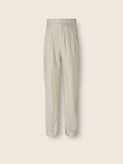 Zegna White And Light Grey Silk Pants