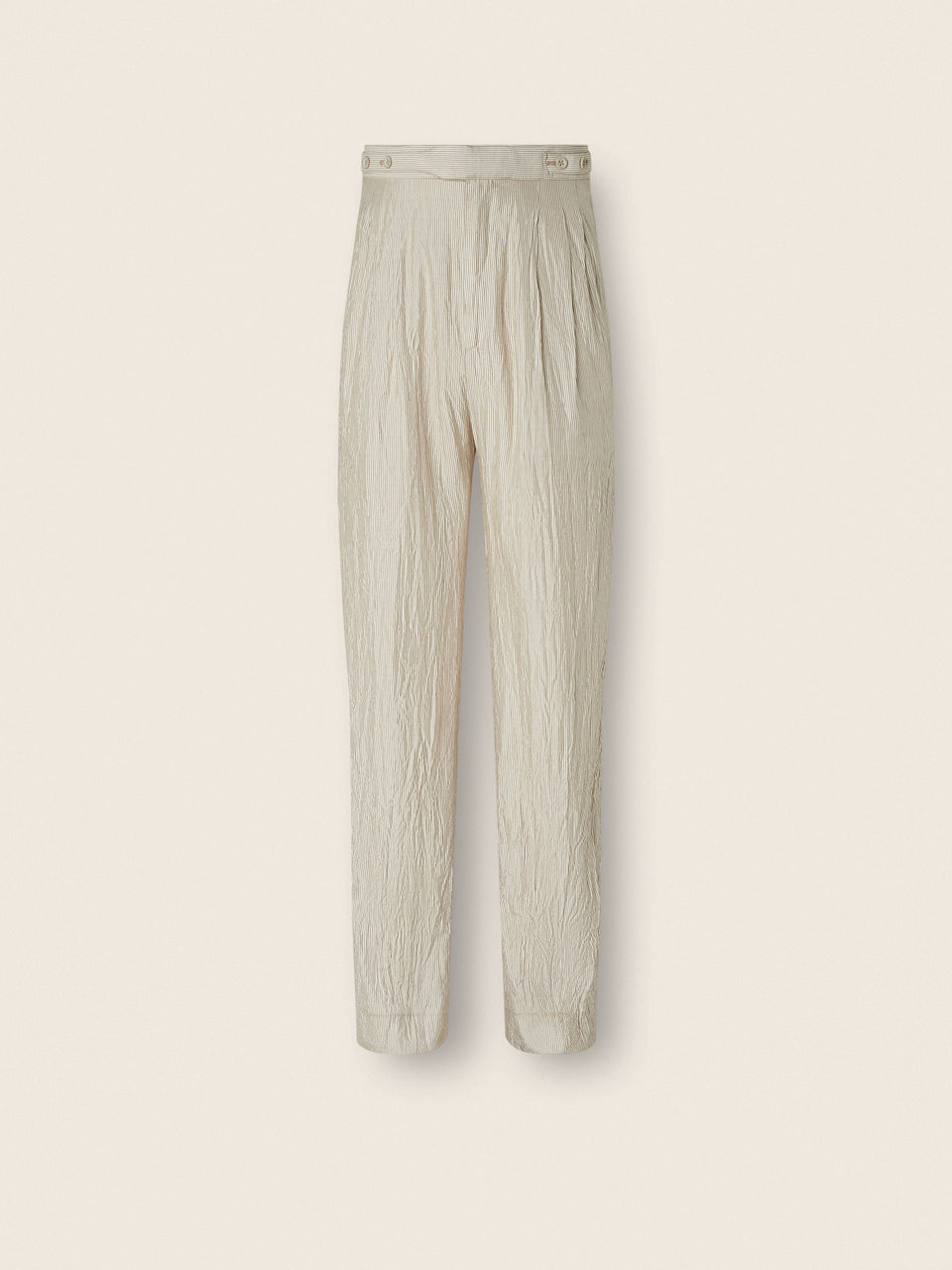 Zegna White And Light Grey Silk Pants