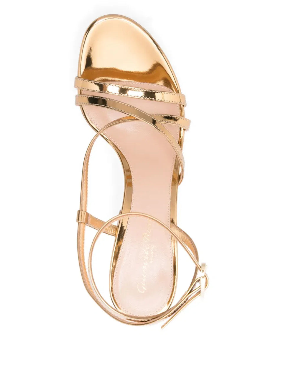 100mm metallic leather sandals