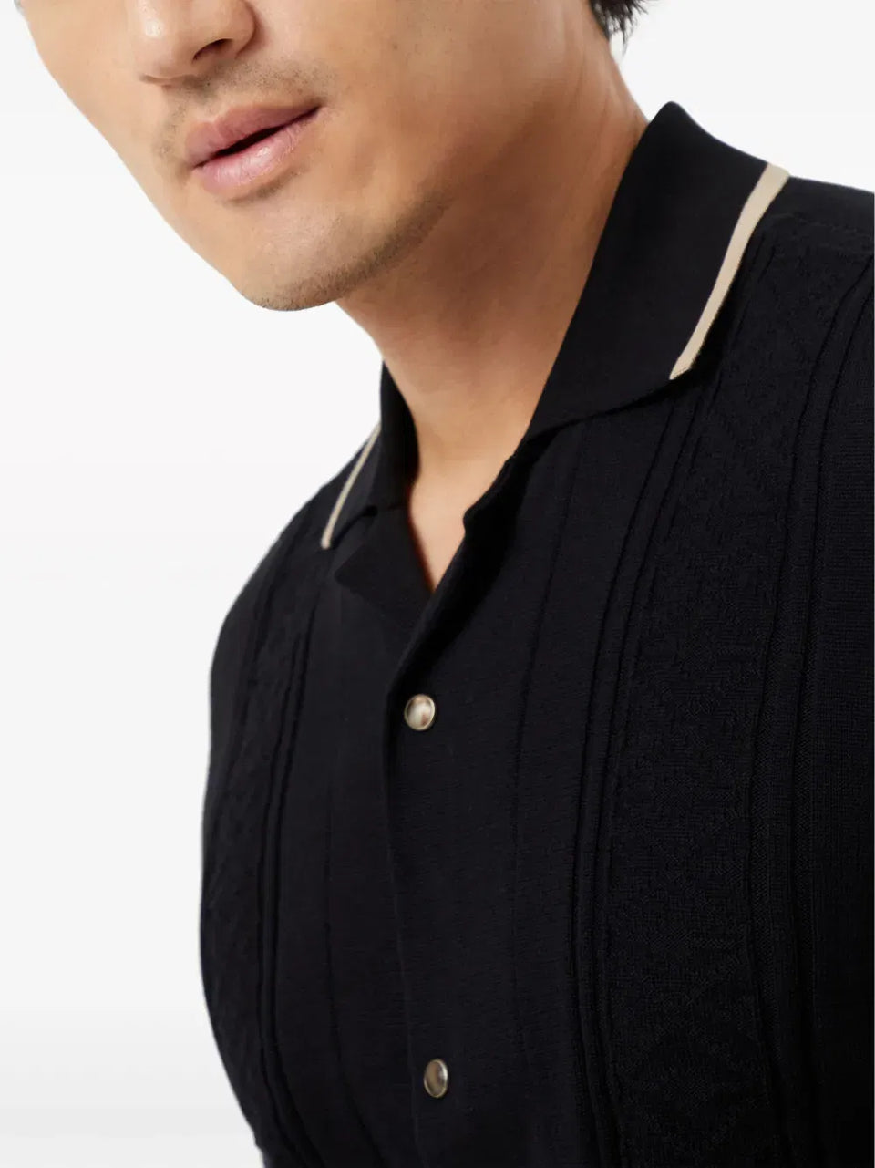 button-up cotton polo jumper