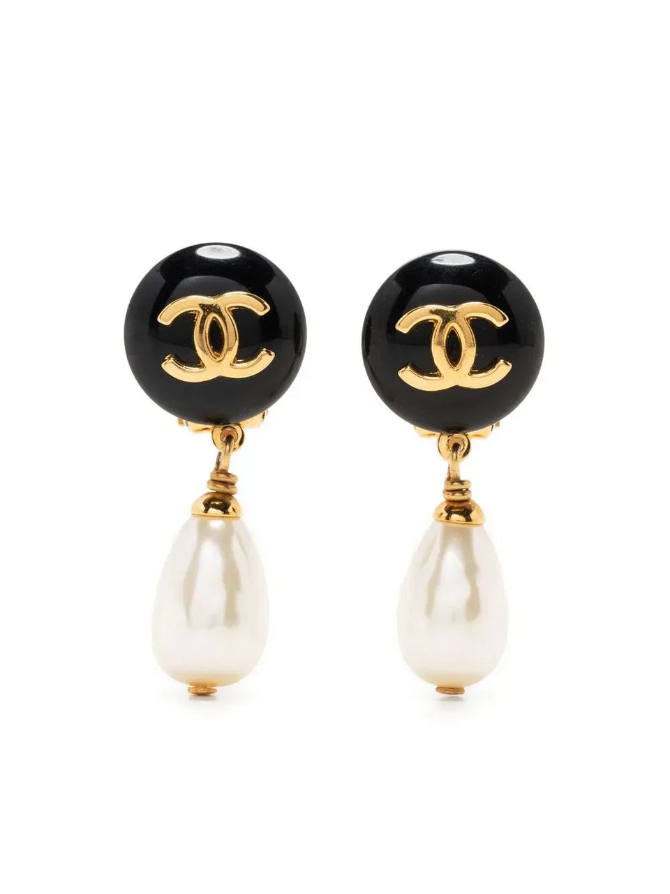 1997 CC pearl-embellished clip-on earrings