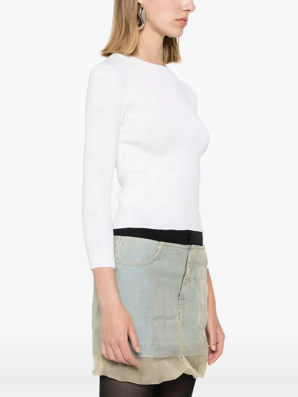 BB-pattern open-knit jumper