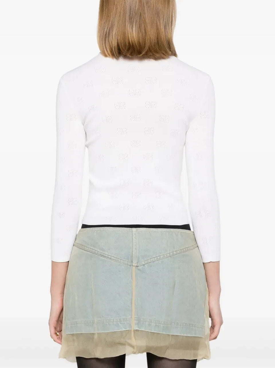 BB-pattern open-knit jumper