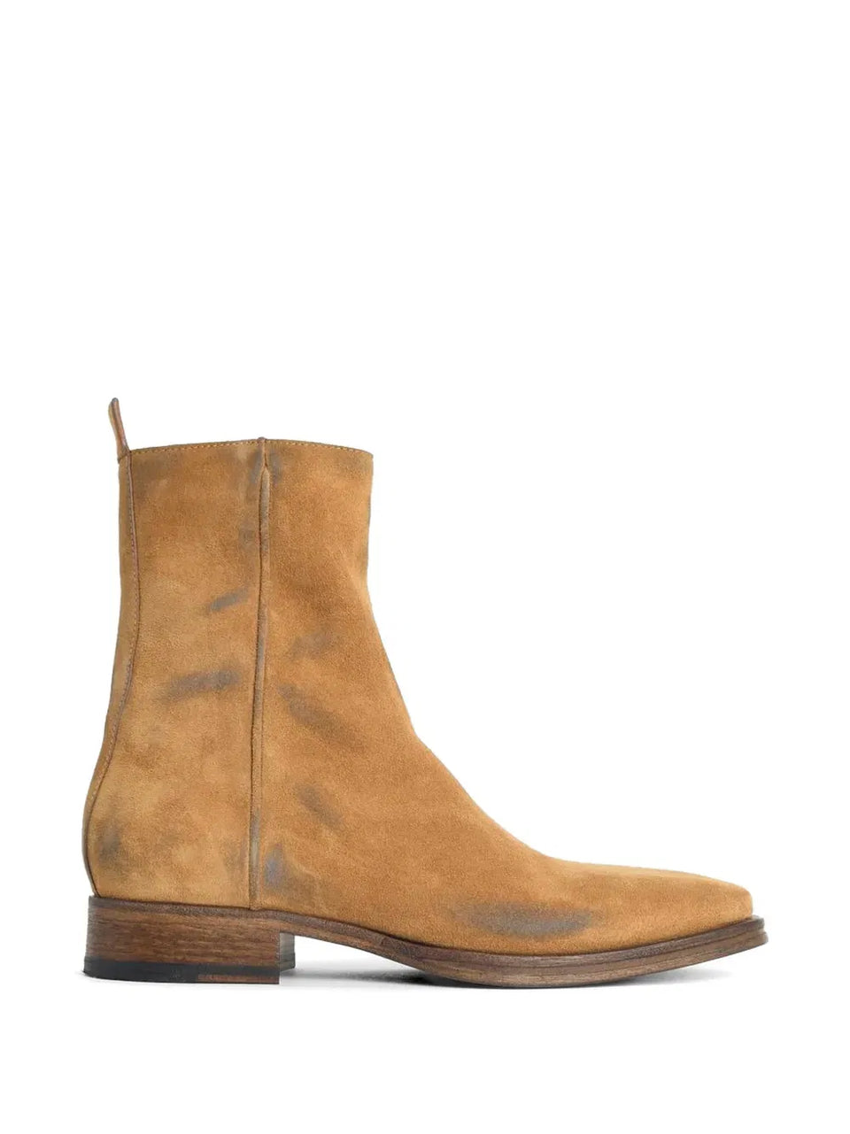 square-toe zip ankle boots