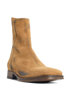 square-toe zip ankle boots