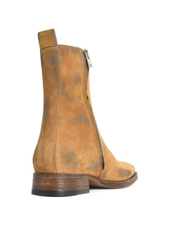 square-toe zip ankle boots