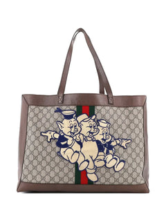 Ophidia Soft Open GG Coated Canvas East West tote bag
