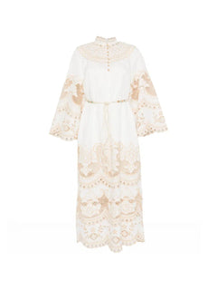 embroidered midi dress