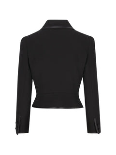bow-embellishment button-fastening wool jacket
