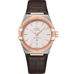 Omegaautomatic 39mm metal Alligator leather watch 131.23.39.20.02.001 BC