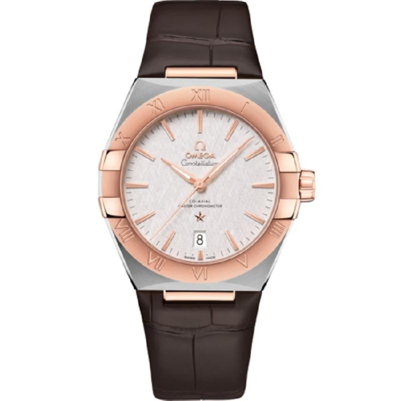 Omegaautomatic 39mm metal Alligator leather watch 131.23.39.20.02.001 BC