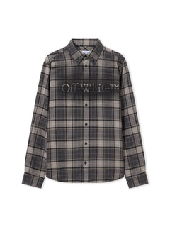 Off White Spray Book Check Flannel Shirt