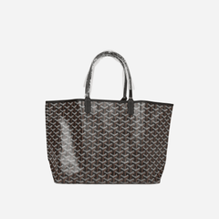 Goyard Goyardine Black Saint Louis PM Tote Bag Palladium Hardware