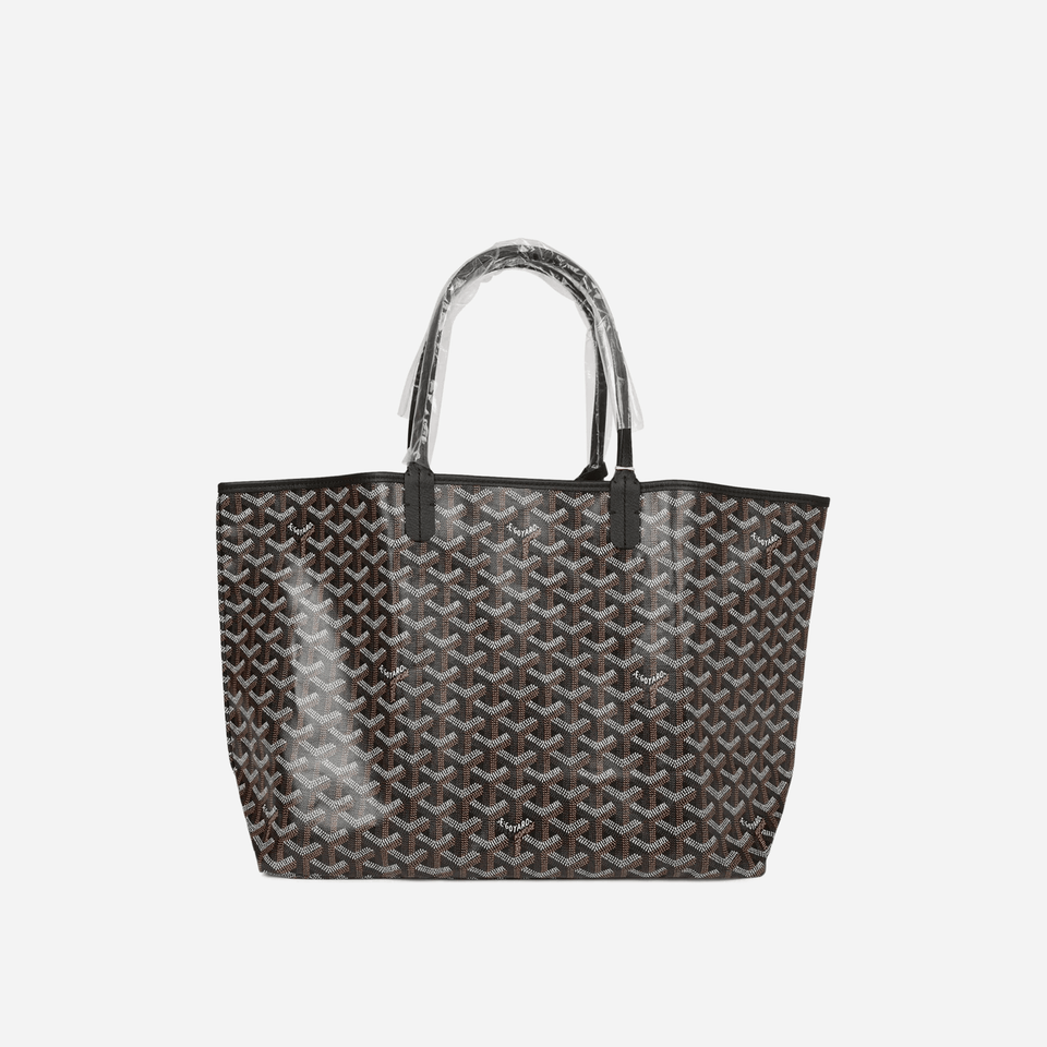 Goyard Goyardine Black Saint Louis PM Tote Bag Palladium Hardware