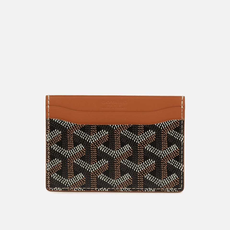 Goyard Goyardine Canvas Sky Black and Brown Saint-Sulpice Card Wallet
