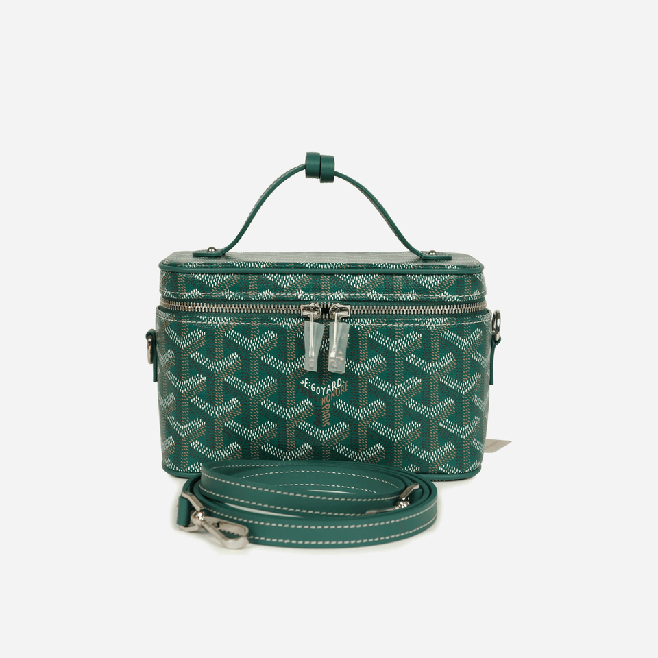 Goyard Goyardine Canvas Green Mini Muse Vanity Bag Palladium Hardware