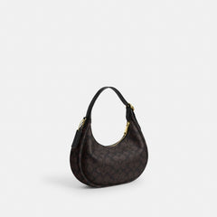 Coach Emily Shoulder Bag In Signature Canvas Gold Walnut Black