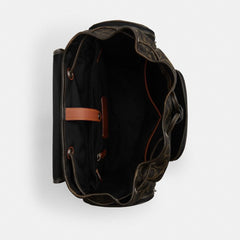 Coach Finn Backpack In Loved Signature Canvas Gunmetal Brown