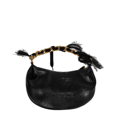 Leather Shoulder Bag Vintage Effect - Black