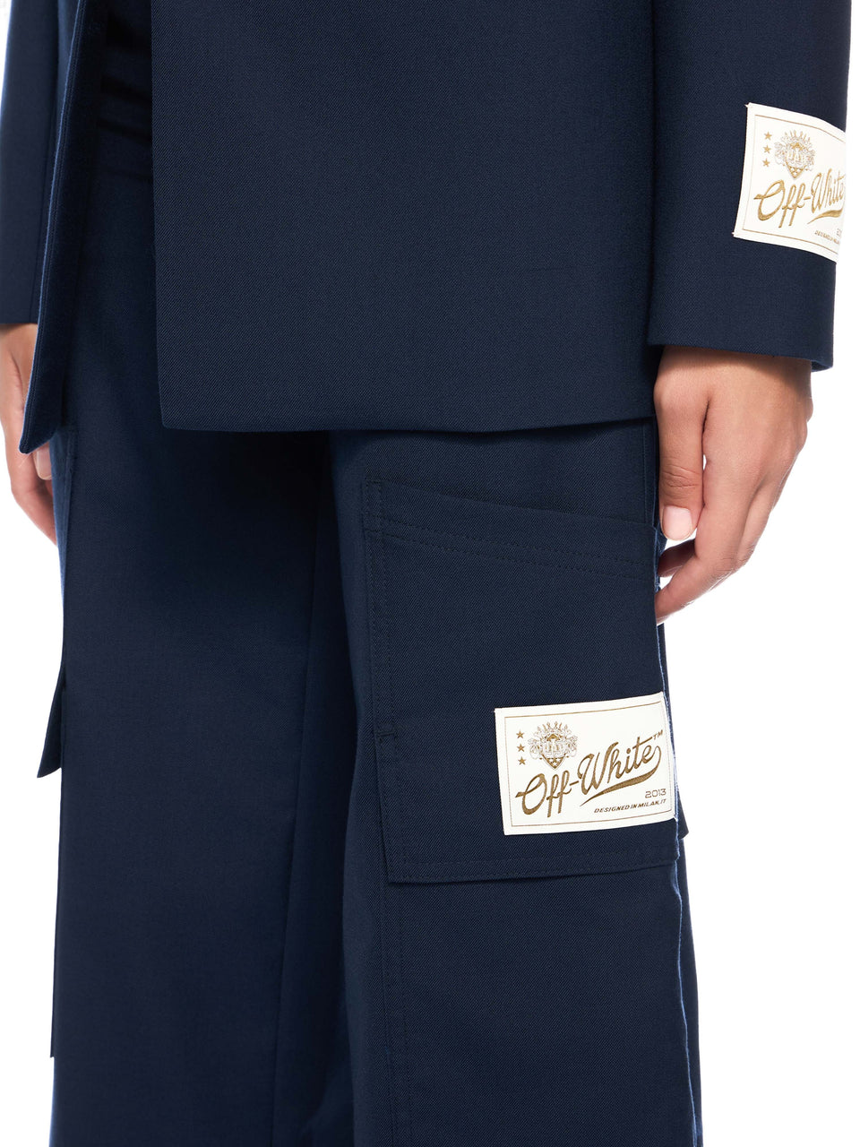 Off-White Gabardine Tailoring Cargo Trousers