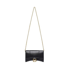 Balenciaga Hourglass Box Leather Wallet on Chain