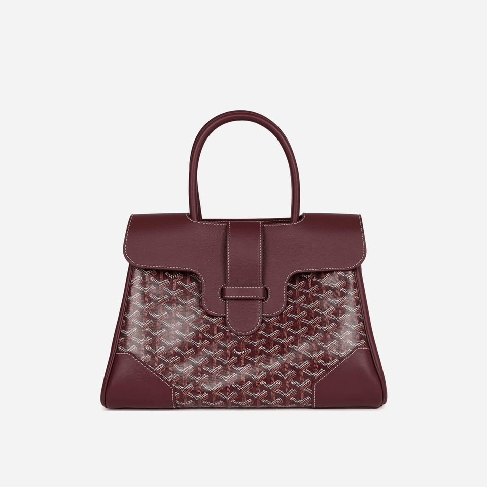 Goyard Saigon Tote Burgundy Goyardine Canvas Palladium Hardware