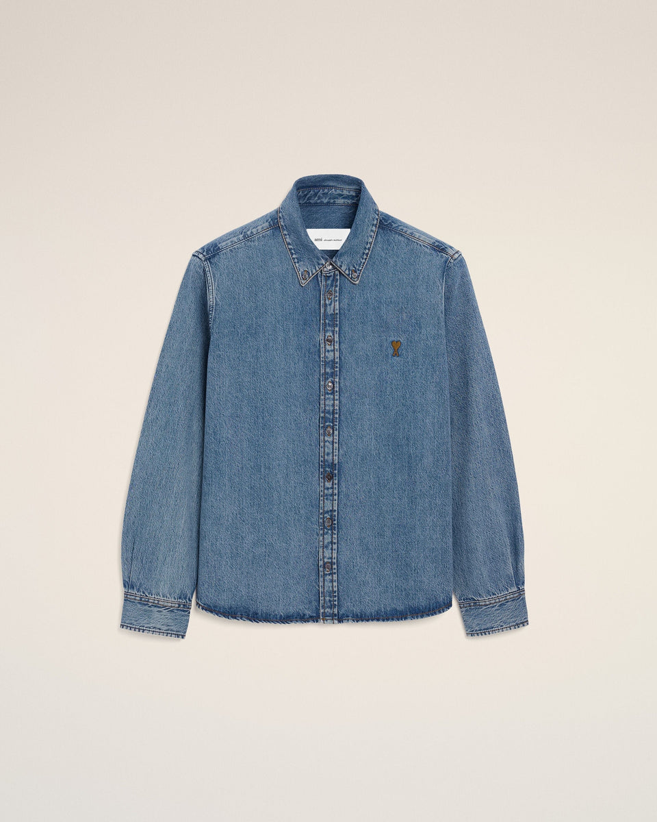 Blue Denim Cotton Ami De Coeur Shirt