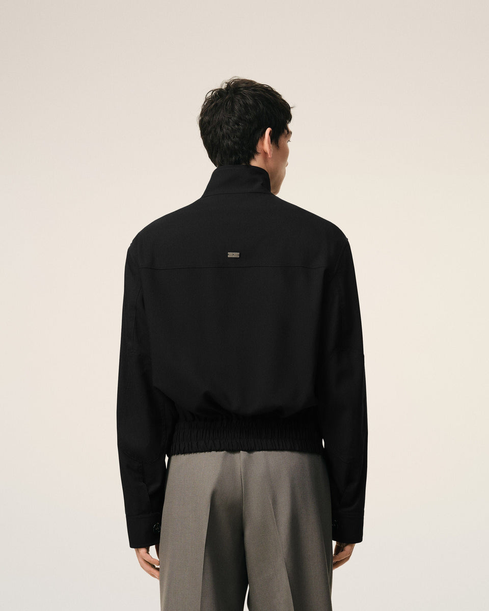 AmiParis Black New Wool Harrington Jacket