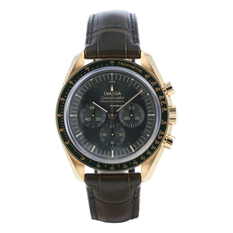 Omega Speedmaster Professional Moonwatch Yellow Gold Green dial Ref. 310.63.42.50.10.001 – 2025 – Full Set