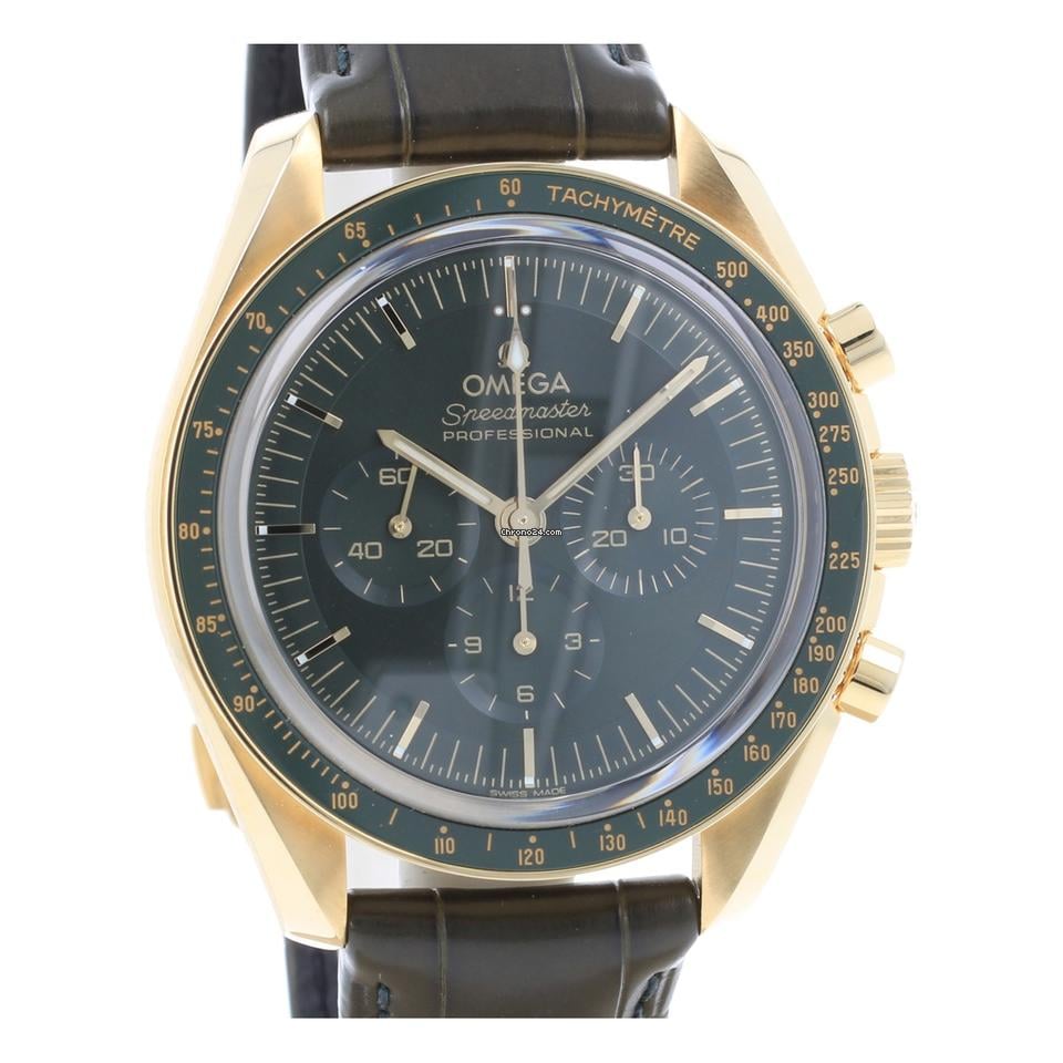 Omega Speedmaster Professional Moonwatch Yellow Gold Green dial Ref. 310.63.42.50.10.001 – 2025 – Full Set