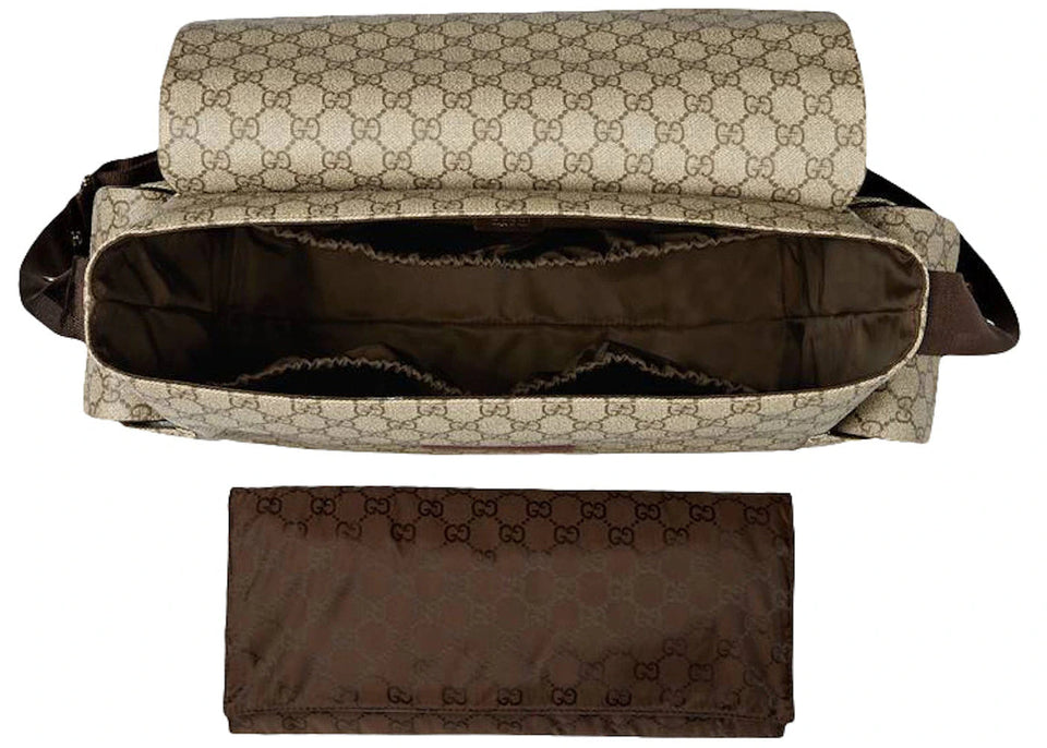 Gucci Diaper Bag Crossbody Gg Supreme Brown