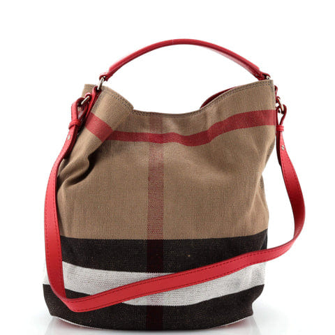 Burberry London Check Canvas Medium Tote Bag Beige