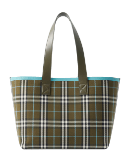 Burberry London Check Canvas Medium Tote Bag Beige