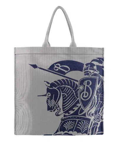 Burberry Check-Pattern Shopper Tote Bag Blue