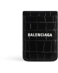 Balenciaga Crocodile Embossed Cash Magnet Card Holder