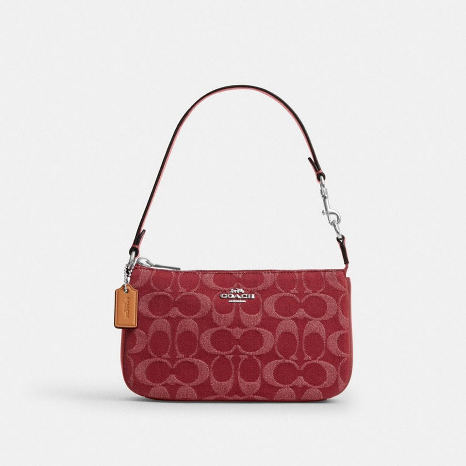 Coach Nolita 19 In Signature Denim Silver True Red