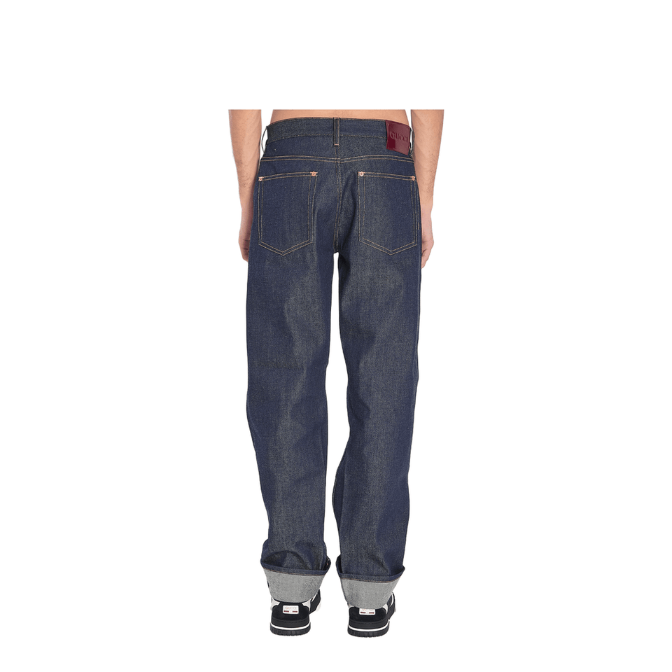 Denim Trousers with Hem Details